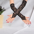 thumbnail image 5 of HOMEIORA Women's Gloves Protection Long Lace Gloves Fingerless Elbow Length Lace Gloves for Party, Adult Size - Black, 1 Pair, 5 of 5