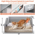 thumbnail image 3 of Caja de arena para gatos Yollber de acero inoxidable XL con tapa y accesorios, 3 of 9