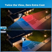 TOGUARD SC56 Solar Wireless Security Camera System Outdoor with 500G Hard Drive 4pcs 2K PTZ Dual Lens Linkage Security Surveillance Cameras Multi-Angle Monitoring