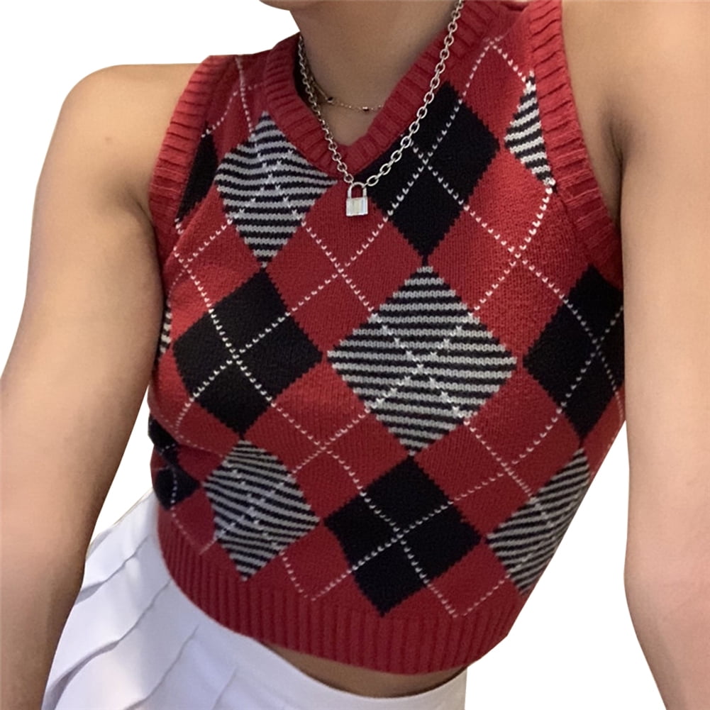red knit vest