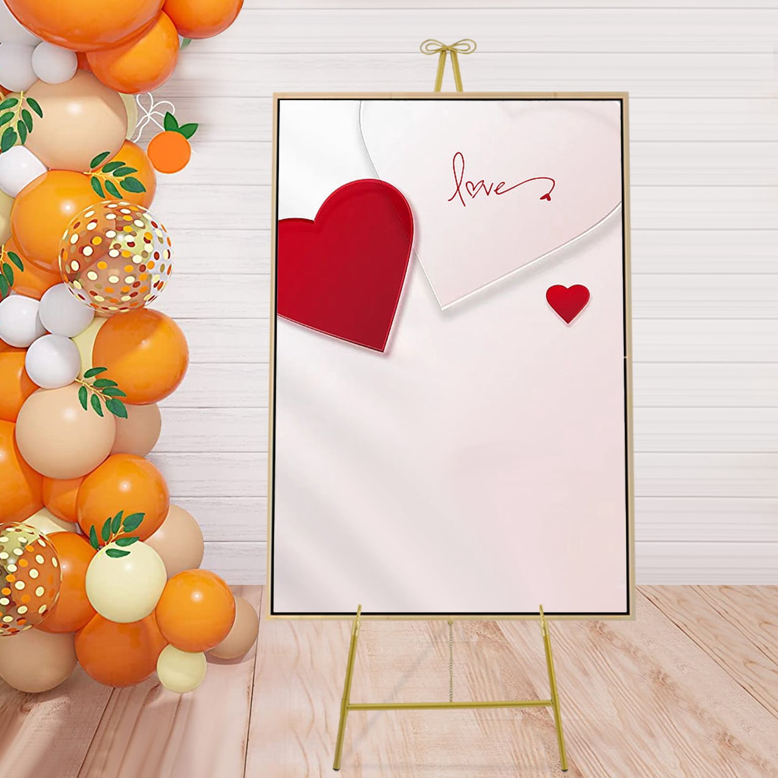 1 PCS  54. 5*156. 5cm/21. 46*61. 61in Display Easel Stand, 5kg/11. 02lbs Load-bearing Capacity, Floor Standing Easel, Display Stand for Wedding(Gold)