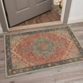 thumbnail image 5 of 5x7 Washable Rugs for Living Room Non Slip Low Pile Lightweight Area Rug, Machine Washable Indoor Throw Rug for Bedroom with Floral Medallion Print Pattern, Dusty Terracotta, 5 of 5
