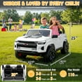 thumbnail image 2 of UBesGoo 24V 2 Seater Kids Ride on Car, Licensed Chevrolet Colorado Battery Powered Ride on Toys Truck with Remote Control, White, 2 of 8