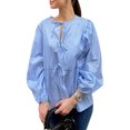 thumbnail image 1 of SUNSIOM Chemisiers à Nouer pour Femmes Manches Longues Col Rond Coupe Ample Babydoll Printemps Automne, 1 of 6