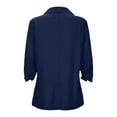 thumbnail image 5 of Yzengfg Women's Elegant Long Sleeve Slim Fit Spring Summer Suit Jacket With Lapel For Workwear Navy, 5 of 5