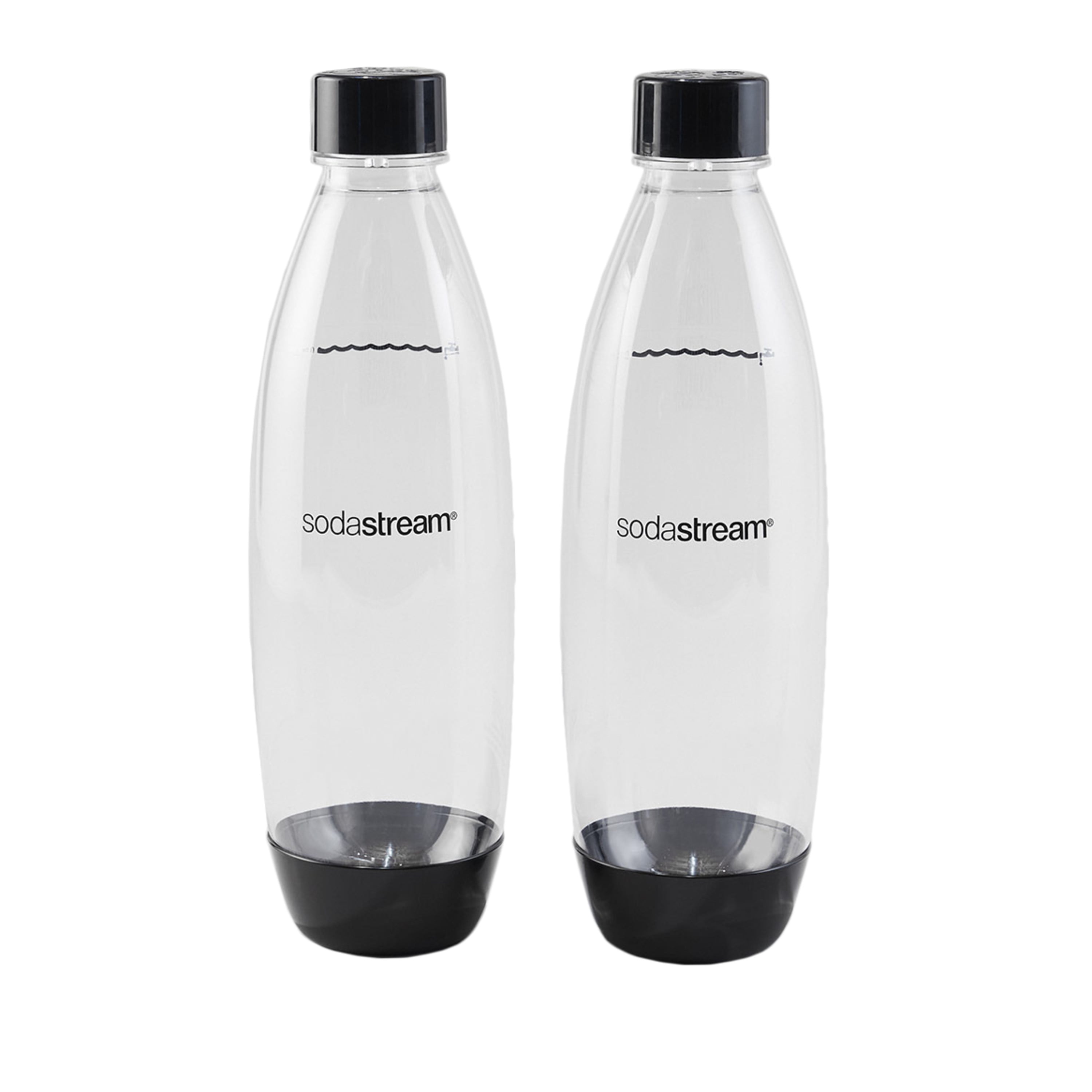 SodaStream 1 Liter Slim Black Carbonating Bottle, 2 Count