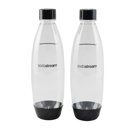 SodaStream 1 Liter Slim Black Carbonating Bottle, 2 (Best Price Sodastream Machine)