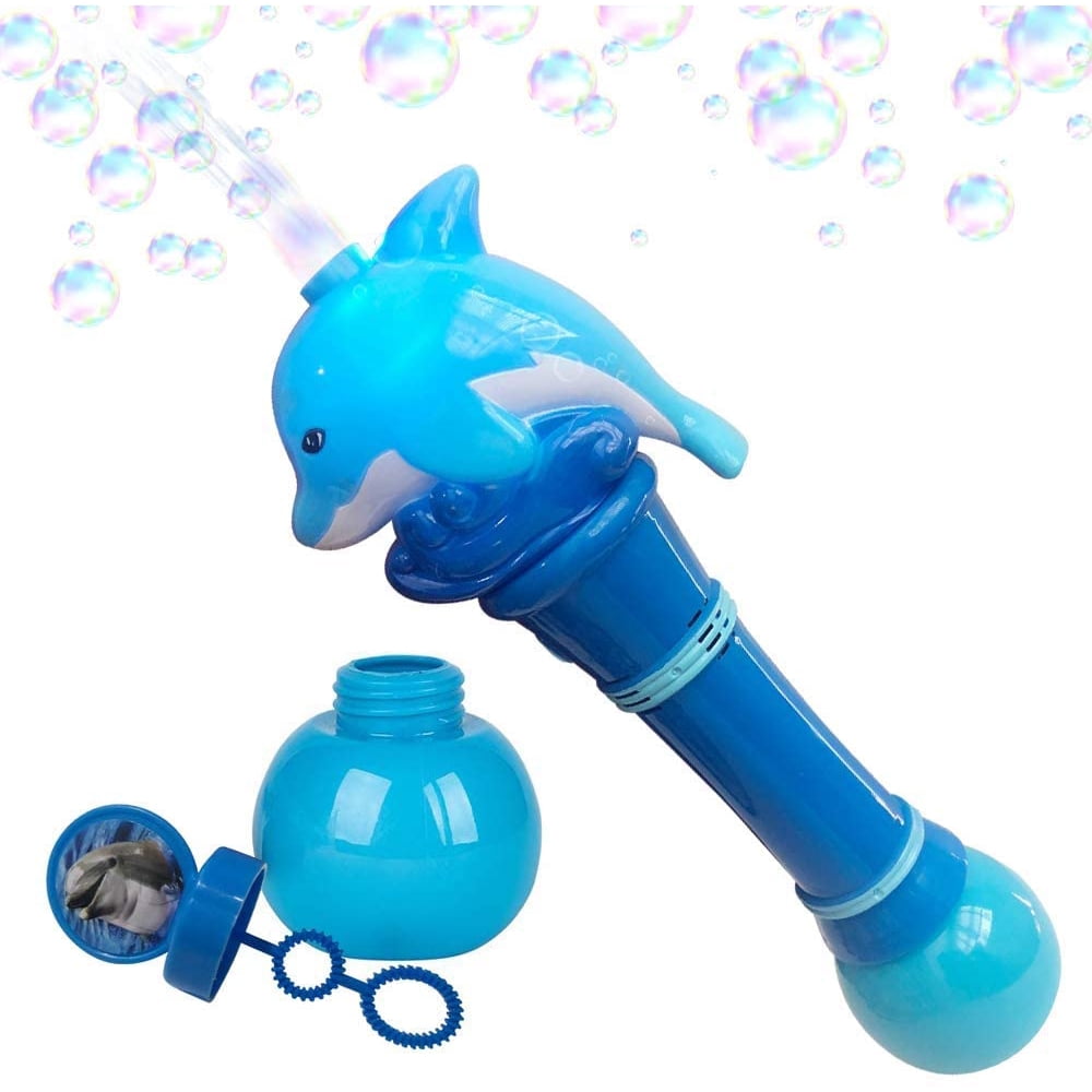 TOYSIE Light Up Dolphin Bubble Blower Wand 11.5 Inch Illuminating