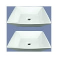 thumbnail image 3 of Renovators Supply Castle 16.5" His and Hers Square Countertop Vessel Bathroom Sink White Set of 2, 3 of 9