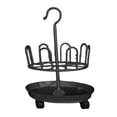 thumbnail image 4 of Lipstore Revolving Shoe Tree Freestanding Shoe Display with Wheels Shoe Storage Organizer Black Single Layer, 4 of 8