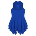 thumbnail image 6 of YONGHS Kids Girls Sleeveless Cutout Back Skirt Leotard Figure Skating Ballet Dance Dress Royal Blue 8, 6 of 7