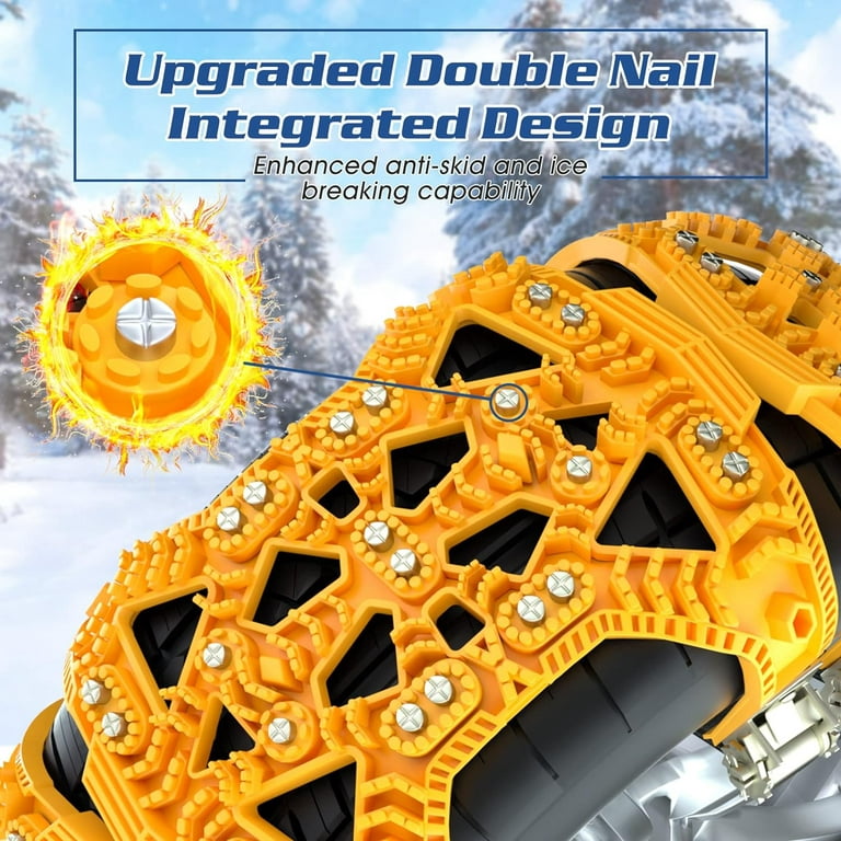 ABORON 6 Pack Upgraded Snow Chains for Car, Emergency Anti Slip Tire Chains,  TPU Snow Chains for Trucks/SUV/ATV Winter Security Chains for Ice Snow Mud  Sand (Tire Width 6.5-10.8/165-275mm) 
