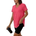 thumbnail image 6 of Besolor Workout Tops for Women V Neck Short Sleeve Shirts Summer Lightweight Loose Casual Basic Tees Athletic Running T-Shirt Top, 6 of 7