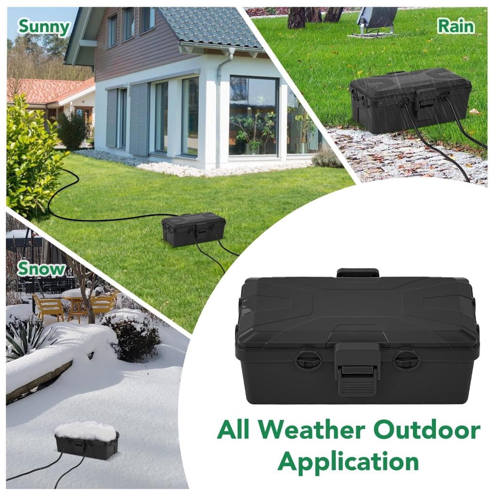 CEORPER Outdoor Electrical Housing Junction Box with 6 Entry Holes Sun Resistant PP Material for Pool Equipment EV Chargers