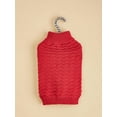 thumbnail image 3 of 1pc Dark Blue Knitted Pet Sweater With Turn-Down Collar For Autumn And Winter, Classic Solid Color Grid Design For Extra Stretch, Suitable For Cats An, 3 of 4