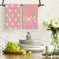 thumbnail image 2 of Pink Home Sweet Home Flowers Summer Kitchen Towels Dish Towels, 18x26 Inch Wedding Decoration Hand Towels Set of 2, 2 of 6