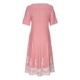 thumbnail image 4 of Jusqu'à 65 % de Réduction! Robes de Mode Été pour Femmes 2024 Grande Taille Imprimée Manches Courtes Col en V Taille Haute Robe Décontractée, 4 of 5