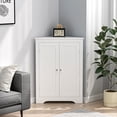 thumbnail image 4 of Jopath Floor Corner Cabinet with 2 Shelves,Corner Storage Cabinet Shelving Storage with Adjustable Shelves for Kitchen Living Room Bathroom, White, 4 of 8