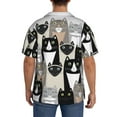 thumbnail image 5 of JUNZAN Mens Casual Button Down Shirts Short Sleeve Colors Cats Print Shirt-Large, 5 of 7