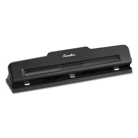 Swingline 10-Sheet Desktop Two-to-Three-Hole Adjustable Punch, 9/32" Holes, Black -SWI74015