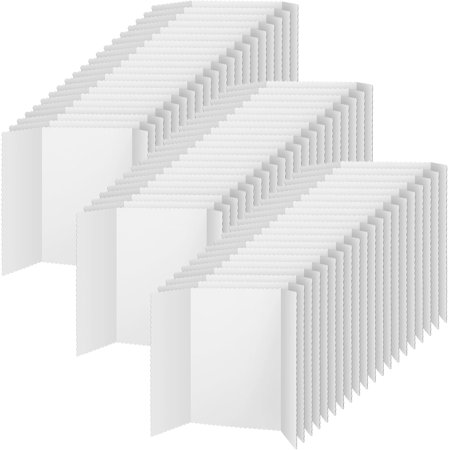 100 Pcs Trifold Poster Board 14 x 22 Inch Fold Presentation Boards Display Board Science Project Board for School Workshop Business Projects Exhibition Supplies, White