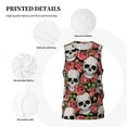 thumbnail image 3 of Sikiie Skull and Roses Basketball Jersey Reversible Men's Mesh Athletic Sports Shirts Training Practice S-4XLLarge, 3 of 6