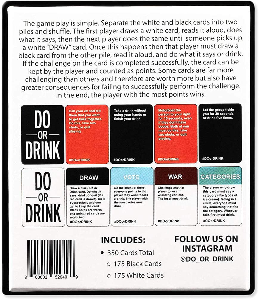 for College Parties Camping Party Card Game Do or Drink 