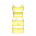 thumbnail image 4 of Vestidos de mujer Estampado de verano Casual con cuello en V Sin mangas Vacaciones en la playa Vendaje Bolsillos con cordón Mini vestido Fridja  hjkh6094, 4 of 5