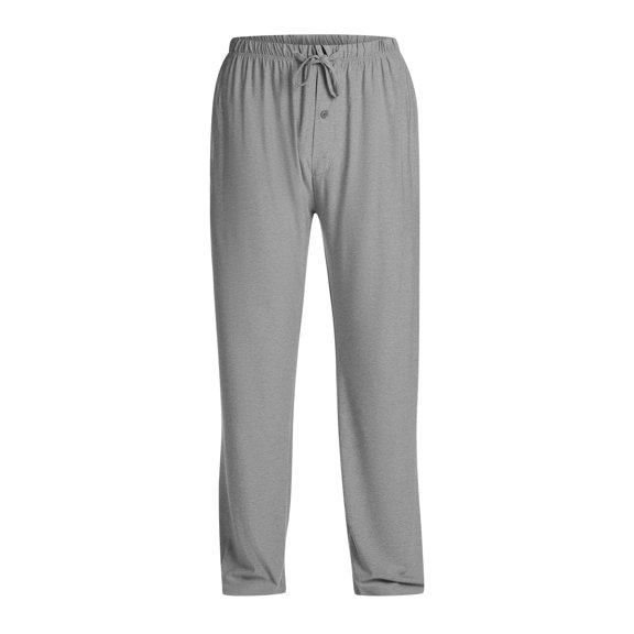 Lumtrix Men's Lightweight Pajama Pants Soft Lounge Sleep Pants with Drawstring & Pockets Buttrn Fly Sleepwear Buttoms Gray 3XL