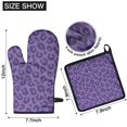 thumbnail image 6 of Purple Leopard Print Kitchen Oven Mitt and Pot Holder Sets 2 Pcs for Baking, Cooking and Grilling, Heat Resistant Up To 392 °F, 6 of 7