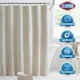 thumbnail image 3 of Clorox Solid Waterproof Fabric Shower Curtain, Standard Size, Tan, 72" x 72", 3 of 8
