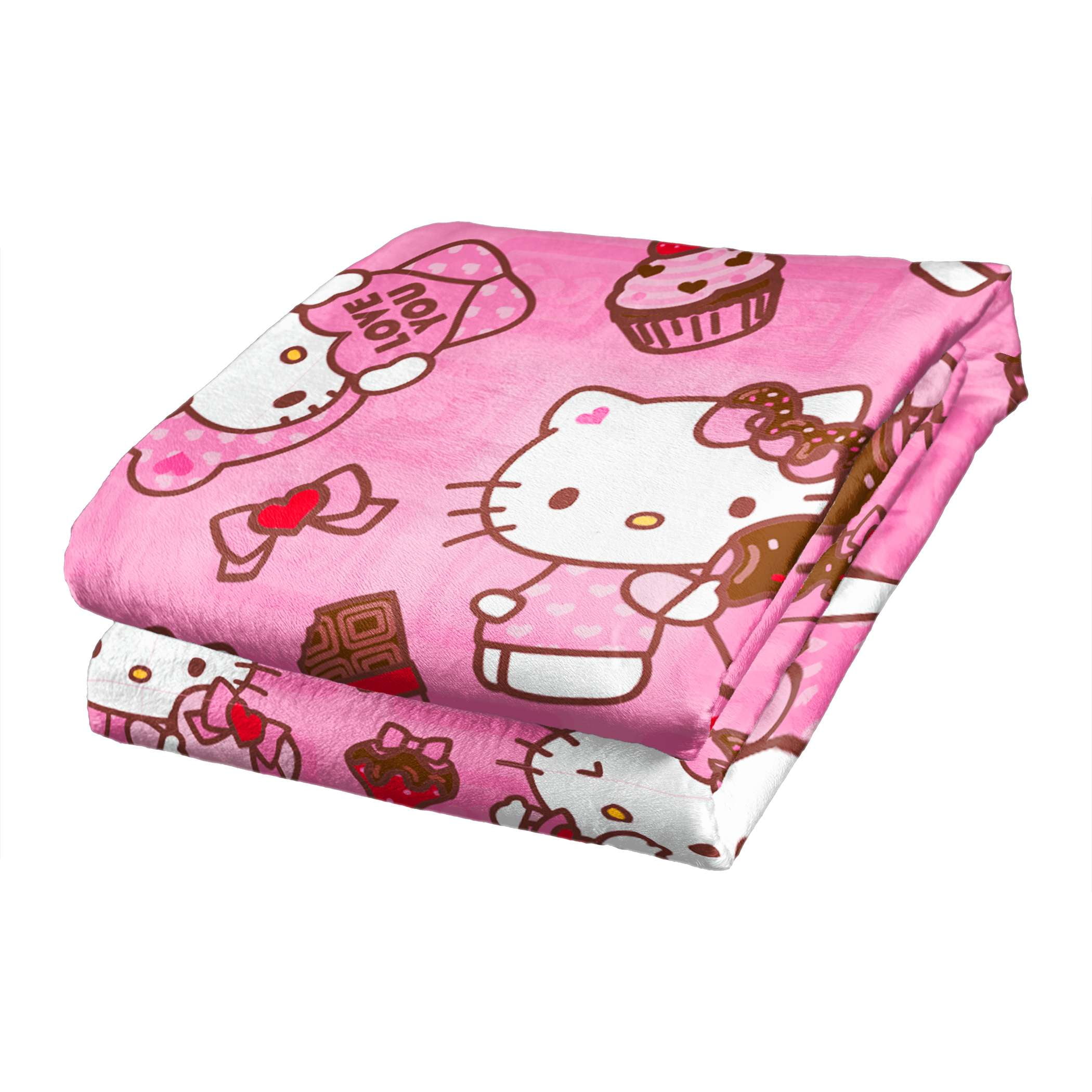 Hello Kitty Love You Much Sanrio Silk Touch Throw Blanket 50x70 Inches – Soft Plush Fleece Throw Blanket
