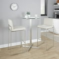 thumbnail image 3 of LumiSource Fuji High Back 30" Fixed-Height Barstool - Set of 3 in Stainless Steel, 3 of 10