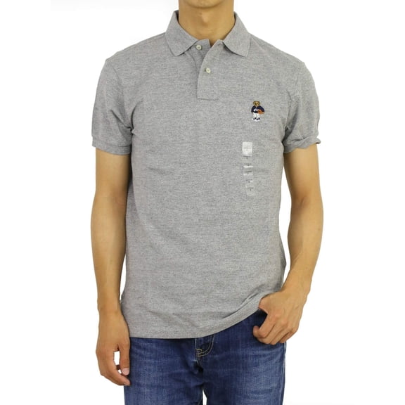 Polo Ralph Lauren Men's Custom Fit Bear Polo Shirt L Grey New