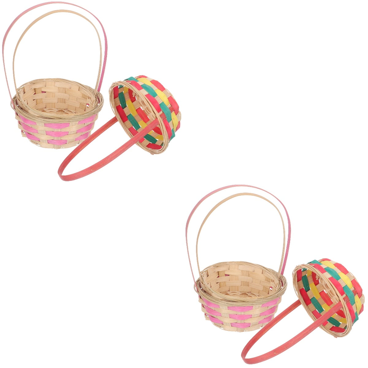 Raindrops 6 pcs  Handheld Bamboo Basket Easter Egg Storage  Basket Sundries Storage Container