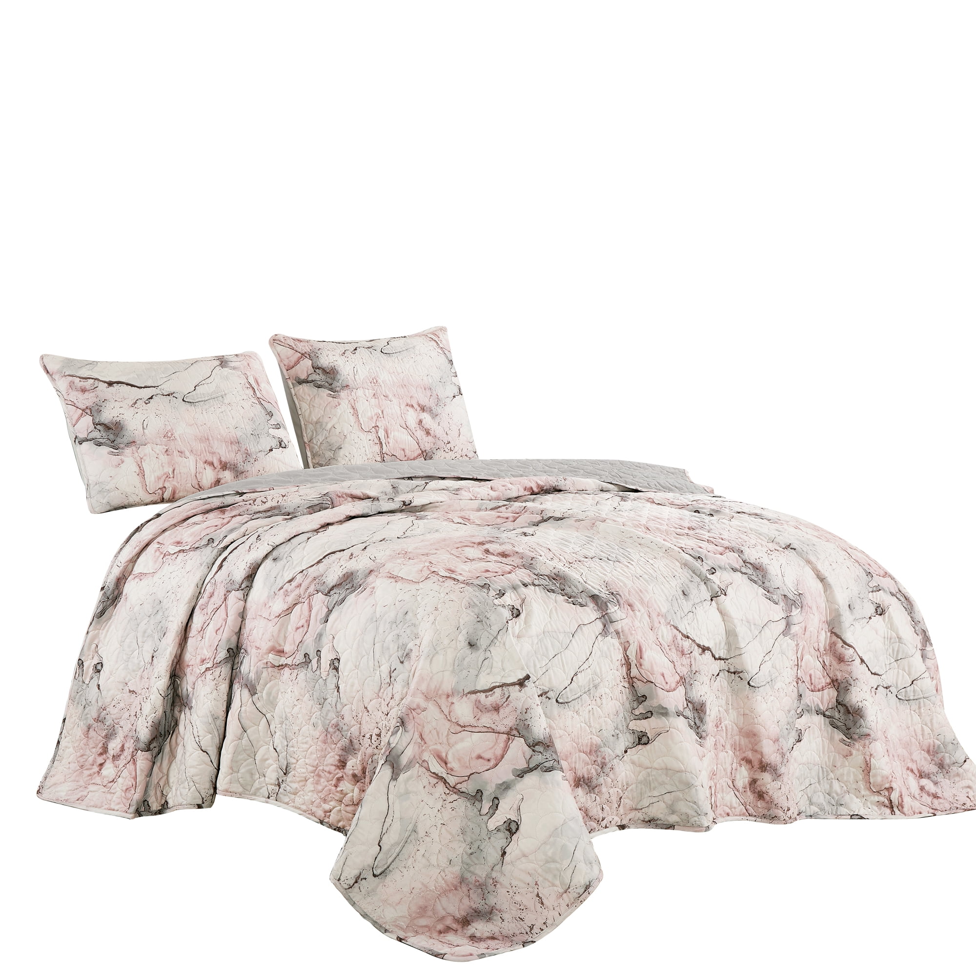 Evjk 3-Piece Decorative Lightweight Bedspread Set – Durable, Microfiber with Bold Print, Queen