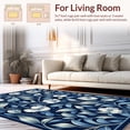 thumbnail image 2 of ODIKA 4'x6' Machine Washable Non-Slip Area Rug, Navy Bloom Botanical Motif High Traffic Rug, Blue, 255465, 2 of 7