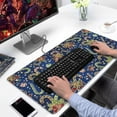 thumbnail image 2 of Long Mouse Pads for Desk,Blue Christmas Candy Cane Pattern Desk Mats on Top Of Desks, Desk Mouse Pad Extra Large with 3mm Non-Slip Base and Stitched Edge for Gaming,Office,Work,Home 31.5x15.7in, 2 of 5