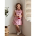 thumbnail image 4 of BemeyourBBs Toddler Baby Girl Pink Denim Outfit Western Cowgirl Summer Clothes Collared Raw Trim Sleeveless Button Up Vest Tank Tops and Jeans Pleated Skirt Set, 4 of 9