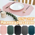 thumbnail image 1 of Neinkie Faux Leather Placemats, PU Table Mats, Waterproof, Stain Resistant, Heat Resistant, Non-Slip Easy to Clean for Kitchen Dining Table,Conference Table-15.75" x 11.81", 1 of 7