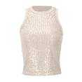 thumbnail image 6 of Lixiuxyad Camisoles For Women Fashion Sequin Camisole Summer Sleeveless Tank Top With Glitter Rhinestone Spaghetti Strap For Casual Party Wear,Beige, 6 of 7
