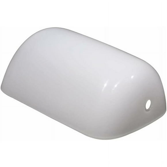 Art Deco White Glass Bankers Lamp Shade, Radiant & Eye-Caring Replacement Cover