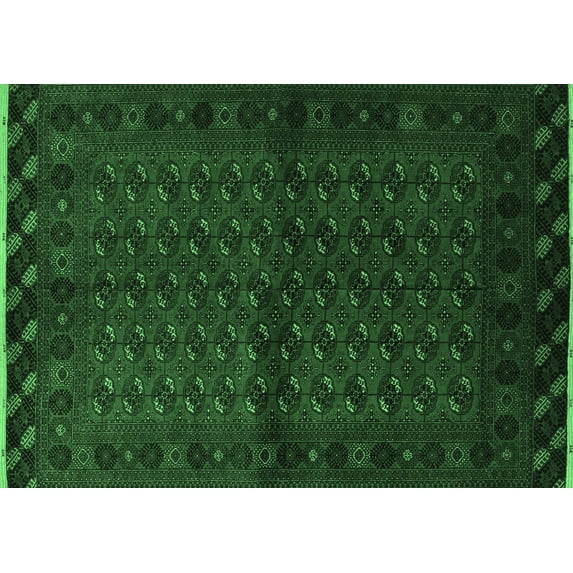 Ahgly Company Indoor Rectangle Southwestern Emerald Green Country Area Rugs, 7' x 9'
