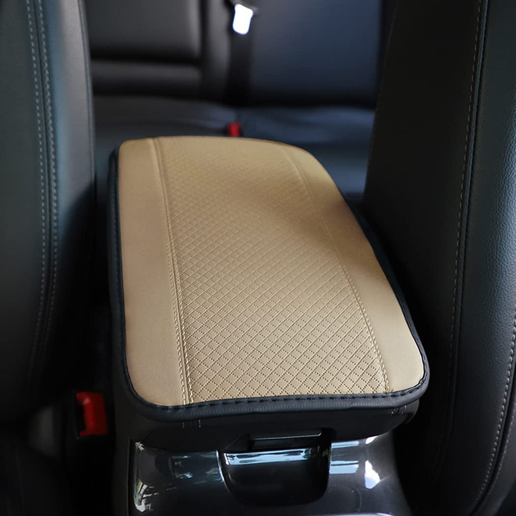 Auto Center Console Cover Pad, PU Leather Car Armrest Seat Box Cover