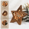 thumbnail image 4 of EWASWON Christmas Wooden Star Decor, Rustic Nativity Hanging Ornament for Front Door & Tree - Handmade Brown 4.7in Farmhouse Christmas Decoration, 4 of 6