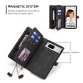 thumbnail image 3 of Allytech Detachable Magnetic Wallet Case for Google Pixel 7 with Wrist Strap, Large Capacity Luxury PU Leather Card Slots Zipper Cash Pocket Shockproof Protective Wallet Case - Black, 3 of 9