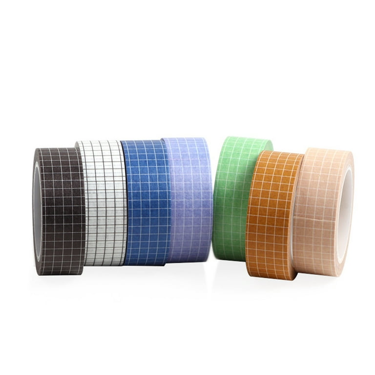 washi tape 17pcs DIY Washi Tapes Decorative Wrapping Sticky Paper Masking  Tape for Scrapbook Craft Diary (7pcs Grid Pattern, 10pcs Solid Color