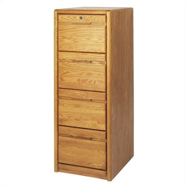 Drawer Vertical File Cabinet In Oak, Solid Oak Filing Cabinet 4 Drawer