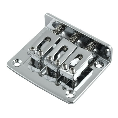 3 String Acoustic Bass Guitar Open Frame Bridge Replacement Part Silver (Best Bass Guitar Bridge)