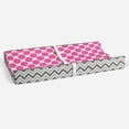 thumbnail image 5 of Bacati - Ikat Dots Chevron Fuchsia Gray Quilted Muslin Changing Pad Cover, 5 of 10